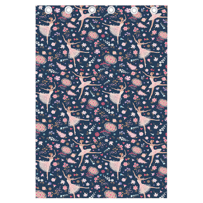 Floral Ballet Pattern Print Curtain