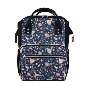 Floral Ballet Pattern Print Diaper Bag