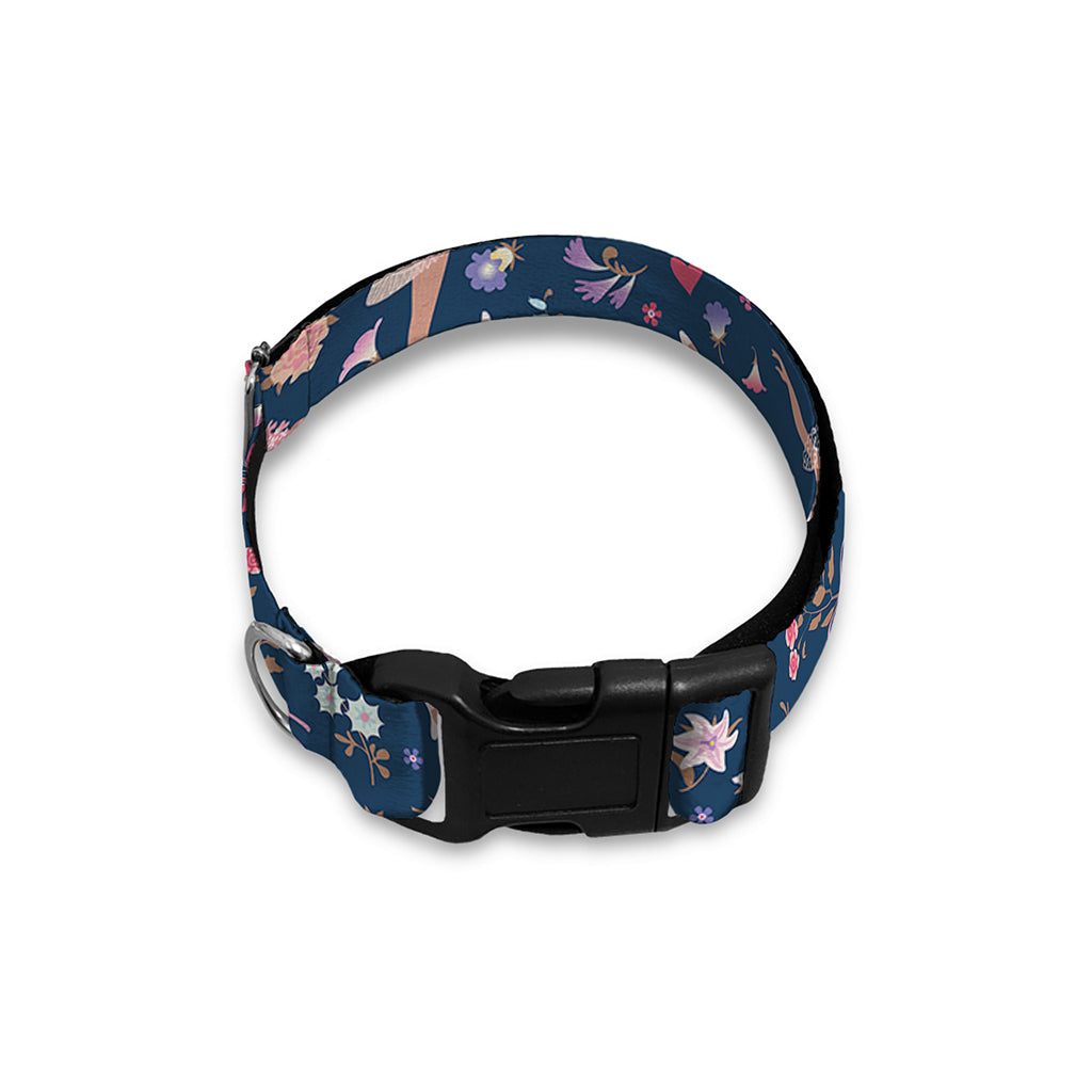 Floral Ballet Pattern Print Dog Collar