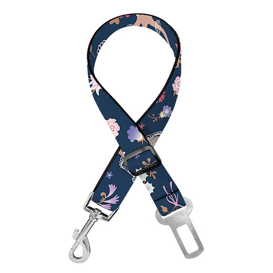 Floral Ballet Pattern Print Dog Seat Belt