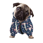 Floral Ballet Pattern Print Dog Zip Up Hoodie