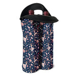 Floral Ballet Pattern Print Double Neoprene Wine Tote