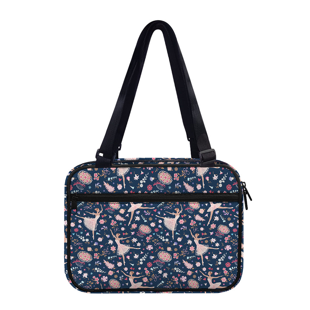 Floral Ballet Pattern Print Double Strap Bible Bag