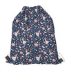 Floral Ballet Pattern Print Drawstring Bag