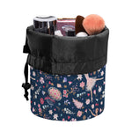 Floral Ballet Pattern Print Drawstring Makeup Bag