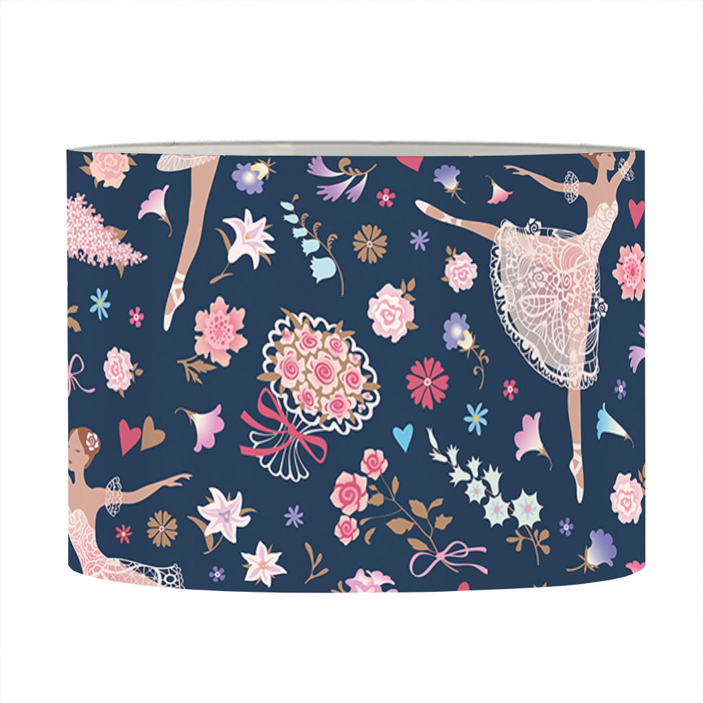 Floral Ballet Pattern Print Drum Lamp Shade