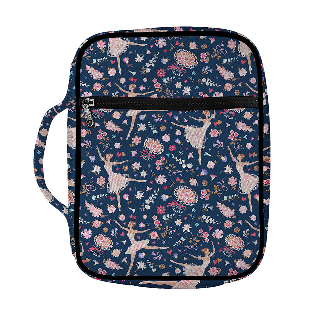 Floral Ballet Pattern Print Front Pocket Bible Bag