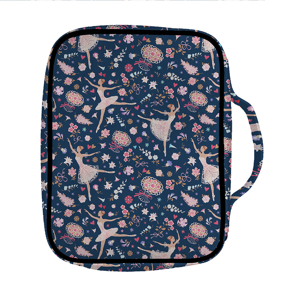 Floral Ballet Pattern Print Front Pocket Bible Bag