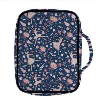 Floral Ballet Pattern Print Front Pocket Bible Bag