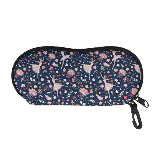 Floral Ballet Pattern Print Glasses Case