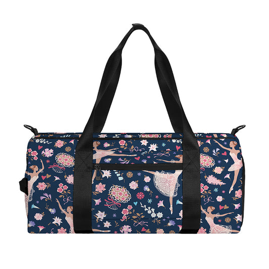 Floral Ballet Pattern Print Gym Bag