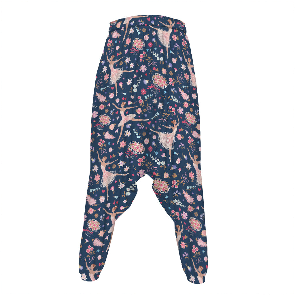 Floral Ballet Pattern Print Hammer Pants