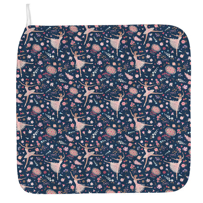 Floral Ballet Pattern Print Hand Towel