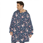 Floral Ballet Pattern Print Hoodie Blanket
