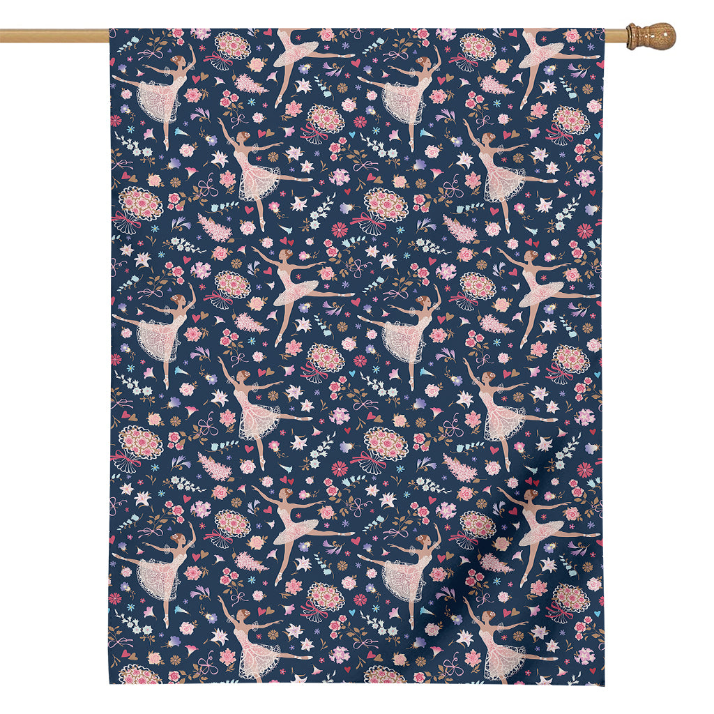 Floral Ballet Pattern Print House Flag