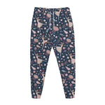 Floral Ballet Pattern Print Jogger Pants