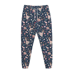 Floral Ballet Pattern Print Jogger Pants