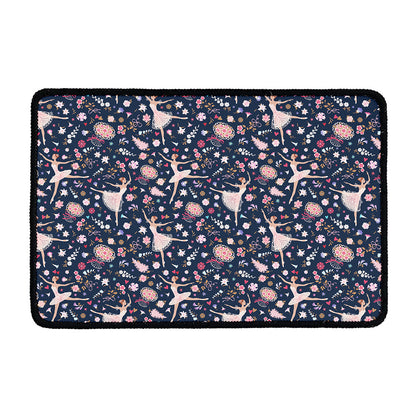 Floral Ballet Pattern Print Kitchen Mat