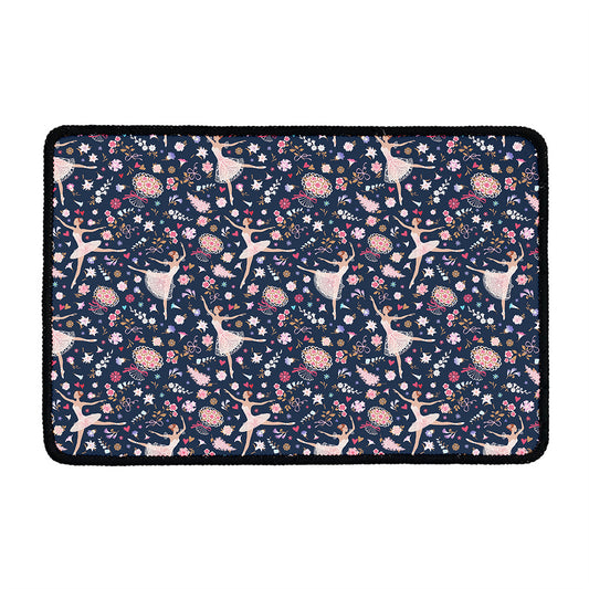 Floral Ballet Pattern Print Kitchen Mat