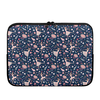 Floral Ballet Pattern Print Laptop Sleeve