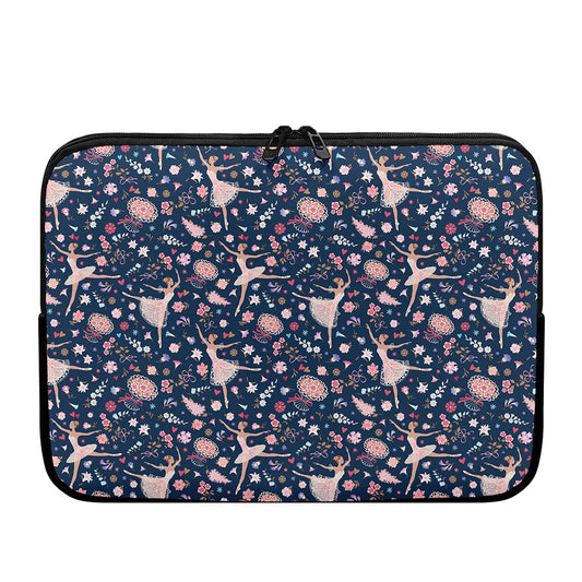 Floral Ballet Pattern Print Laptop Sleeve
