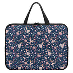 Floral Ballet Pattern Print Laptop Sleeve With Handle