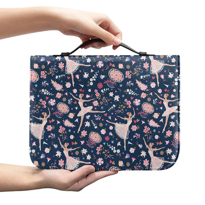 Floral Ballet Pattern Print Leather Bible Cover