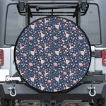 Floral Ballet Pattern Print Leather Spare Tire Cover