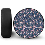 Floral Ballet Pattern Print Leather Spare Tire Cover