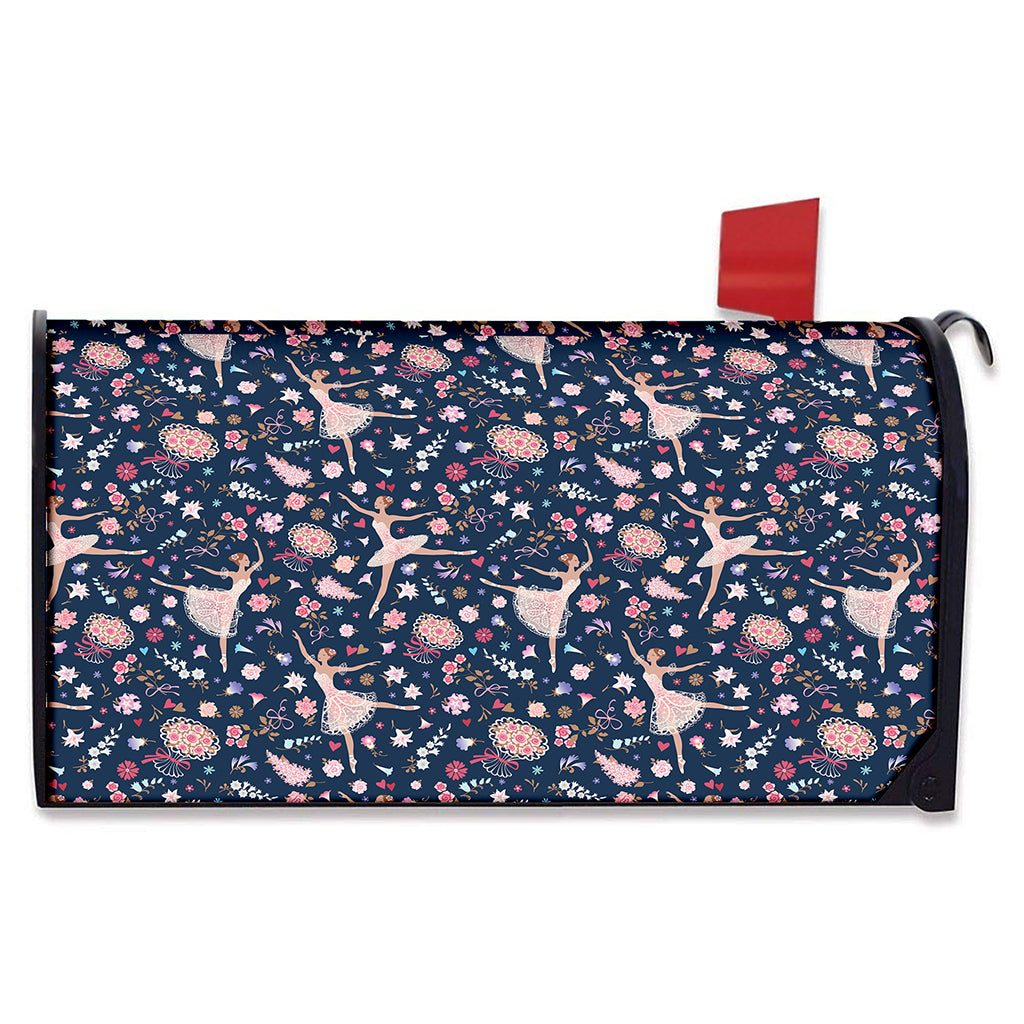 Floral Ballet Pattern Print Mailbox Cover