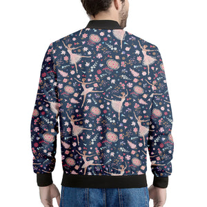 Floral Ballet Pattern Print Men's Bomber Jacket