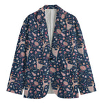 Floral Ballet Pattern Print Men's Cotton Blazer