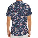 Floral Ballet Pattern Print Men's Deep V-Neck Shirt