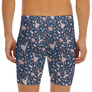 Floral Ballet Pattern Print Men's Long Boxer Briefs