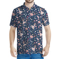 Floral Ballet Pattern Print Men's Polo Shirt