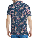 Floral Ballet Pattern Print Men's Polo Shirt