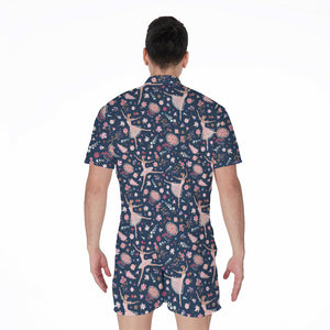 Floral Ballet Pattern Print Men's Rompers