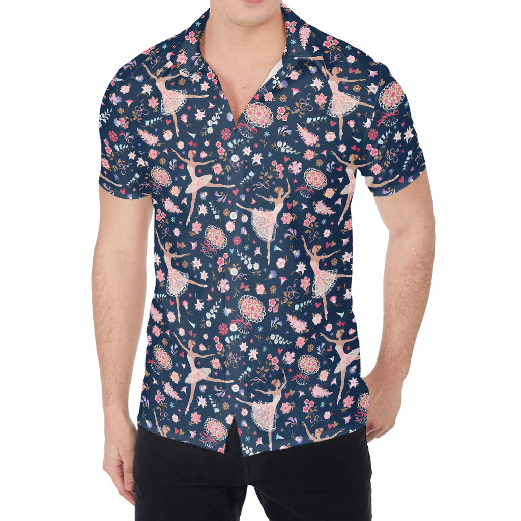 Floral Ballet Pattern Print Men's Shirt