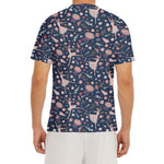 Floral Ballet Pattern Print Men's Short Sleeve Rash Guard