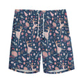 Floral Ballet Pattern Print Men's Athletic Shorts