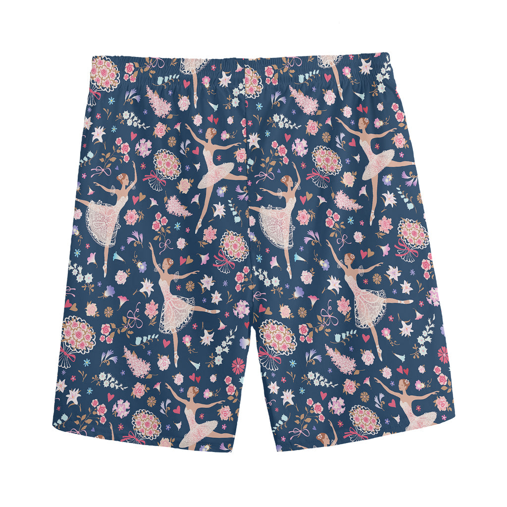 Floral Ballet Pattern Print Men's Sports Shorts