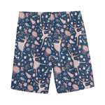 Floral Ballet Pattern Print Men's Sports Shorts