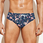 Floral Ballet Pattern Print Men's Swim Briefs