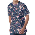 Floral Ballet Pattern Print Men's Velvet T-Shirt