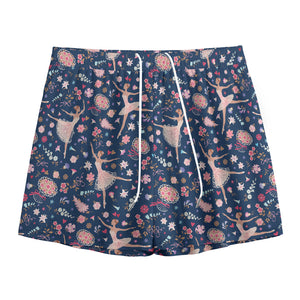 Floral Ballet Pattern Print Mesh Shorts