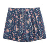 Floral Ballet Pattern Print Mesh Shorts