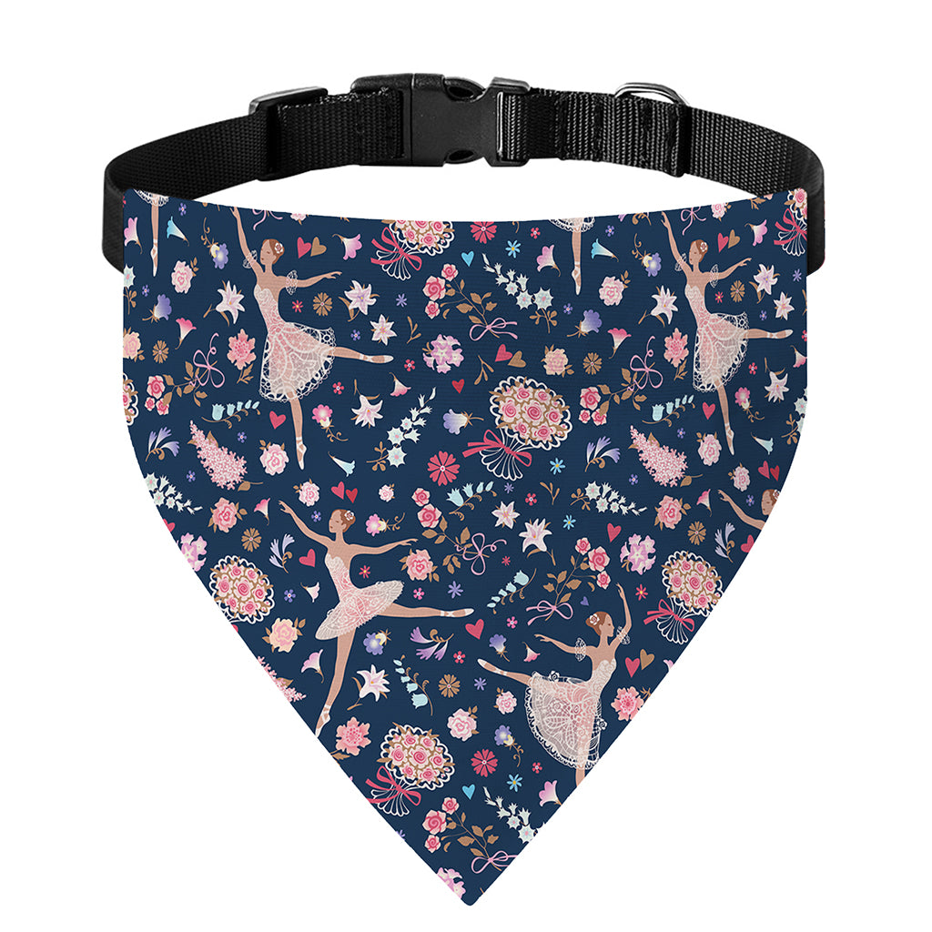 Floral Ballet Pattern Print Over The Collar Dog Bandana