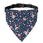 Floral Ballet Pattern Print Over The Collar Dog Bandana