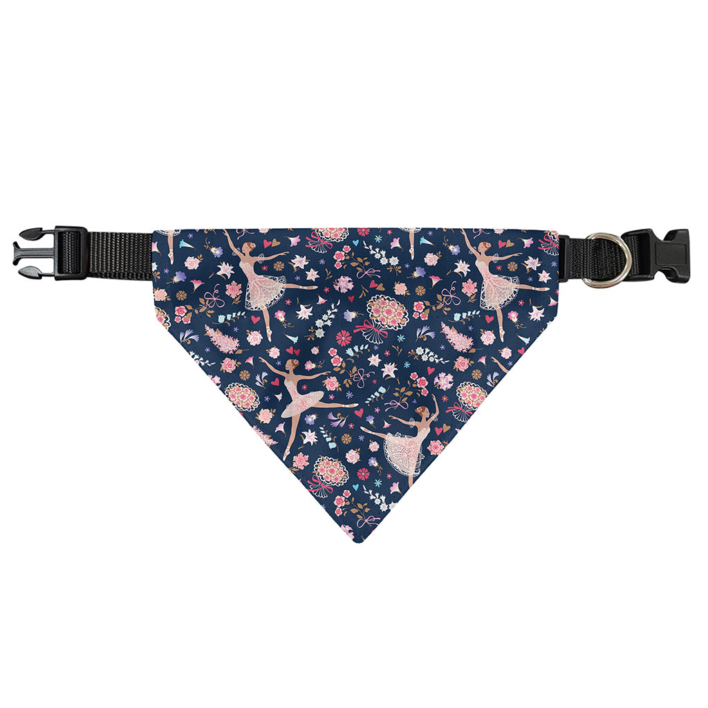 Floral Ballet Pattern Print Over The Collar Dog Bandana