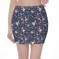 Floral Ballet Pattern Print Pencil Mini Skirt